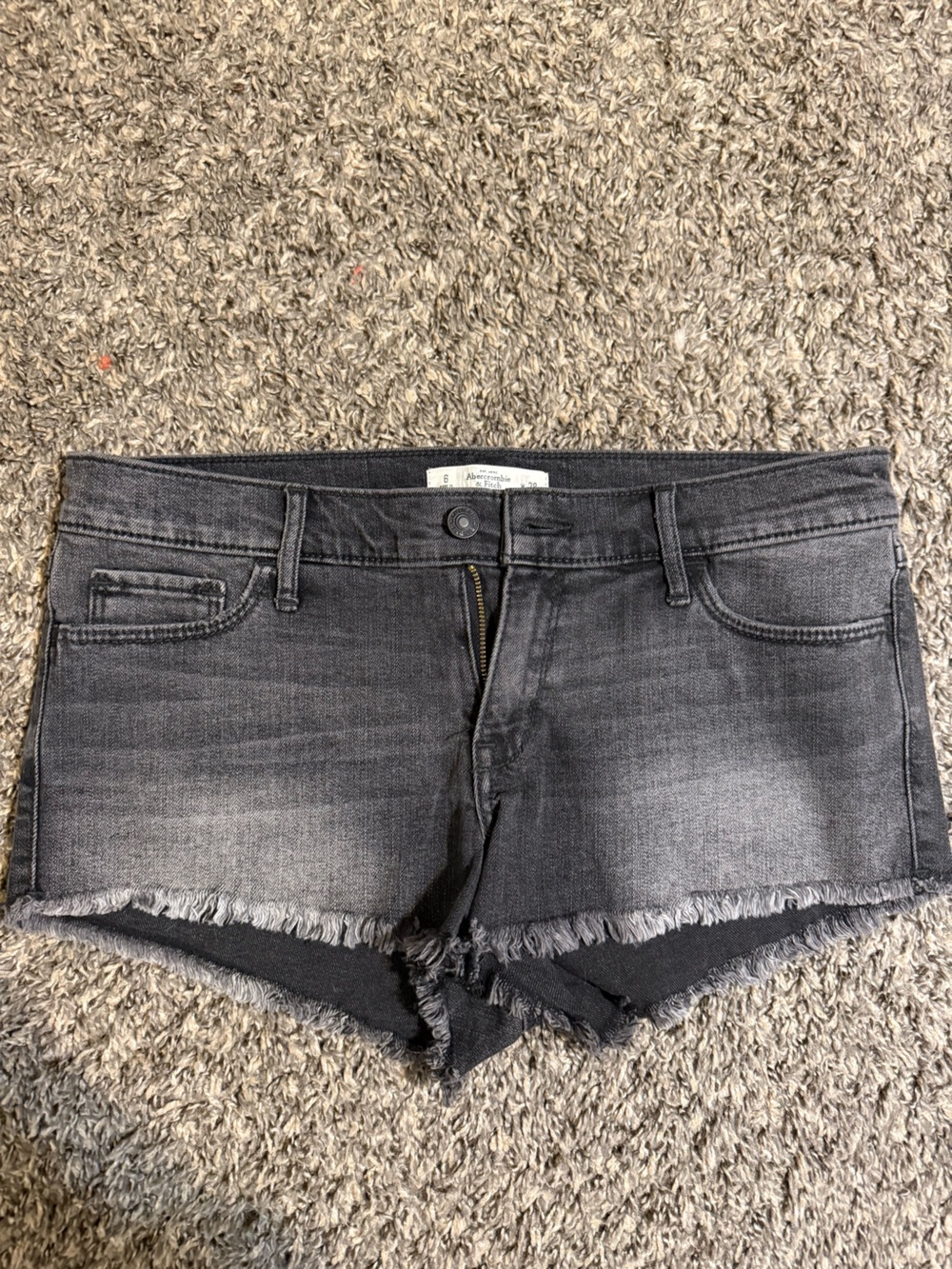 Abercrombie & Fitch Women's Washed Gray Denim Cutoff Shorts